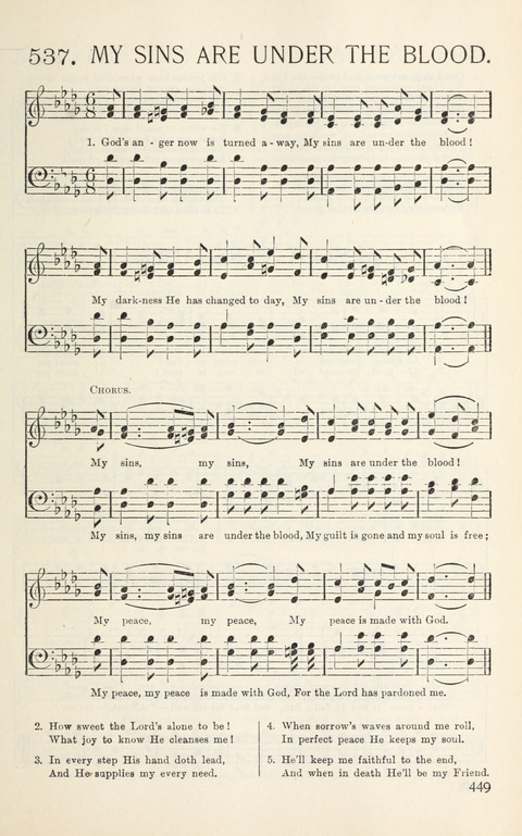 Songs of Victory: for evangelistic meetings, conferences, the home circle, and Christian worship. Along with a selection of choruses page 449