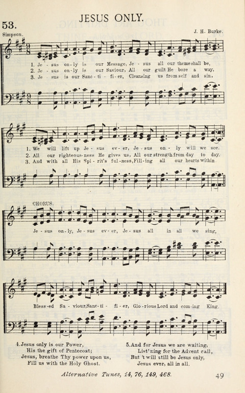 Songs of Victory: for evangelistic meetings, conferences, the home circle, and Christian worship. Along with a selection of choruses page 49