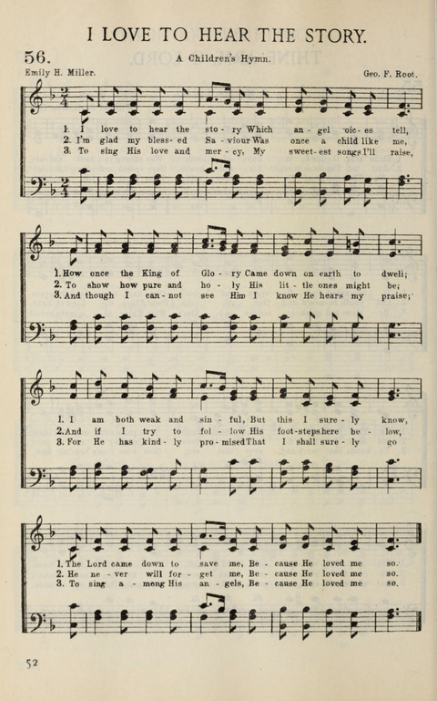 Songs of Victory: for evangelistic meetings, conferences, the home circle, and Christian worship. Along with a selection of choruses page 52