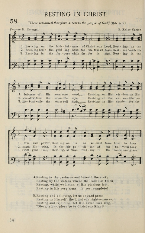 Songs of Victory: for evangelistic meetings, conferences, the home circle, and Christian worship. Along with a selection of choruses page 54