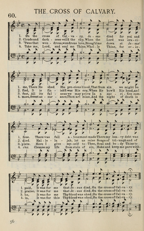 Songs of Victory: for evangelistic meetings, conferences, the home circle, and Christian worship. Along with a selection of choruses page 56