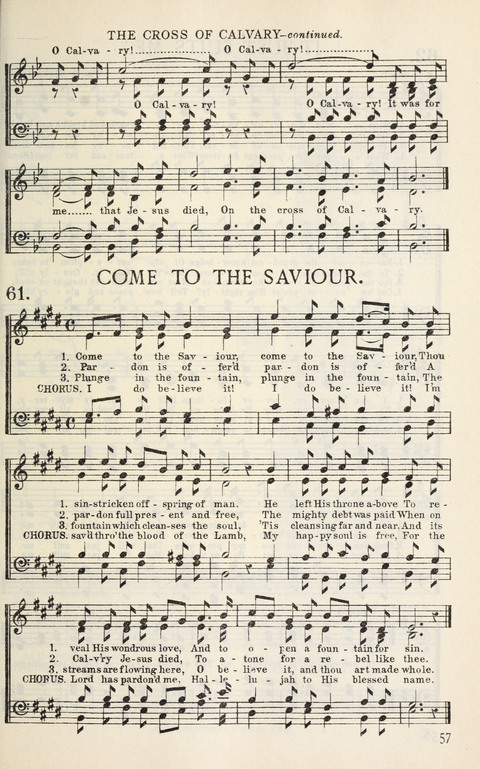 Songs of Victory: for evangelistic meetings, conferences, the home circle, and Christian worship. Along with a selection of choruses page 57