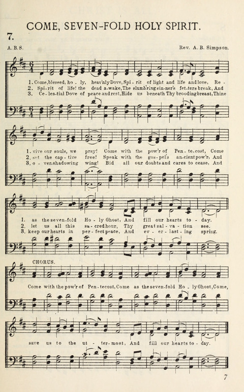 Songs of Victory: for evangelistic meetings, conferences, the home circle, and Christian worship. Along with a selection of choruses page 7