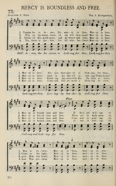 Songs of Victory: for evangelistic meetings, conferences, the home circle, and Christian worship. Along with a selection of choruses page 70