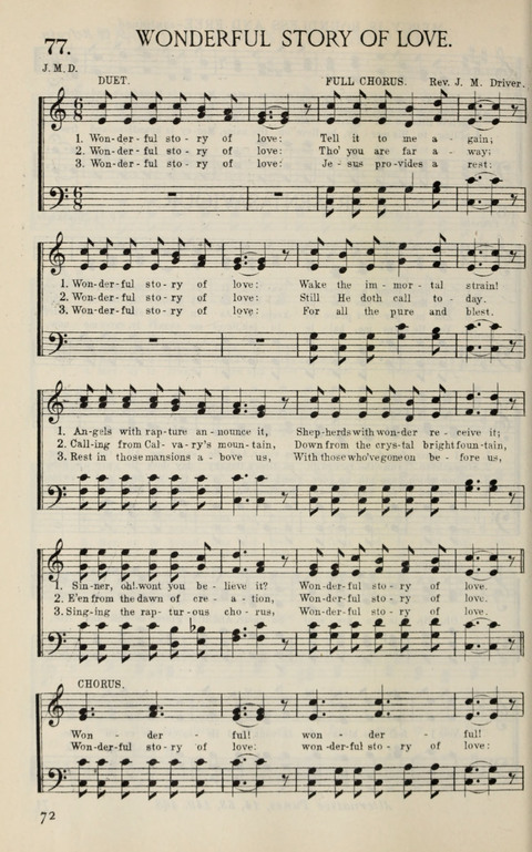 Songs of Victory: for evangelistic meetings, conferences, the home circle, and Christian worship. Along with a selection of choruses page 72