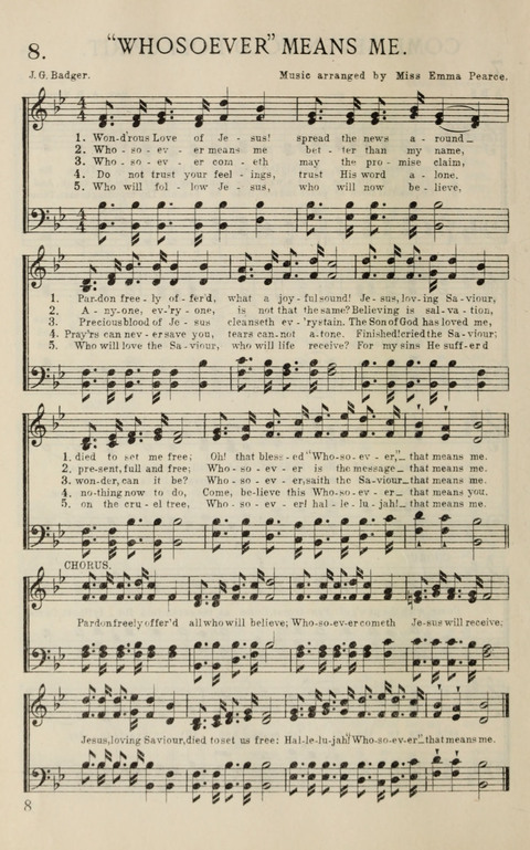 Songs of Victory: for evangelistic meetings, conferences, the home circle, and Christian worship. Along with a selection of choruses page 8