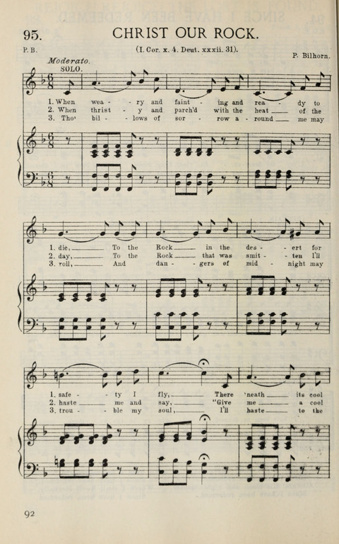 Songs of Victory: for evangelistic meetings, conferences, the home circle, and Christian worship. Along with a selection of choruses page 92