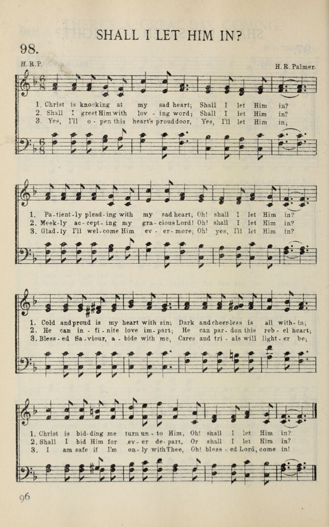 Songs of Victory: for evangelistic meetings, conferences, the home circle, and Christian worship. Along with a selection of choruses page 96