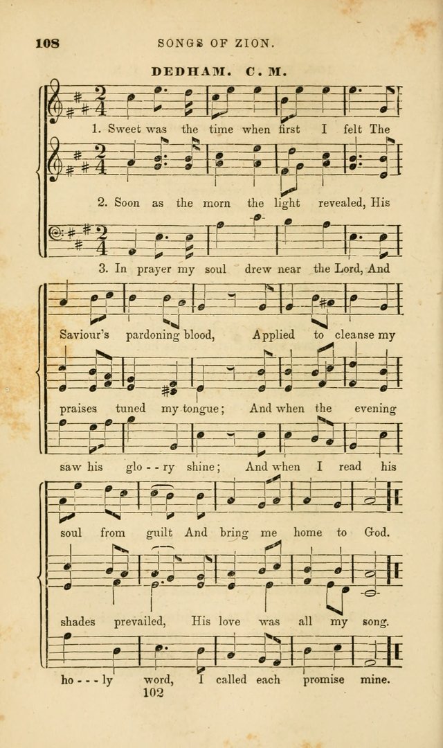 Songs of Zion: a manual of the best and most popular hymns and tunes, for social and private devotion page 109