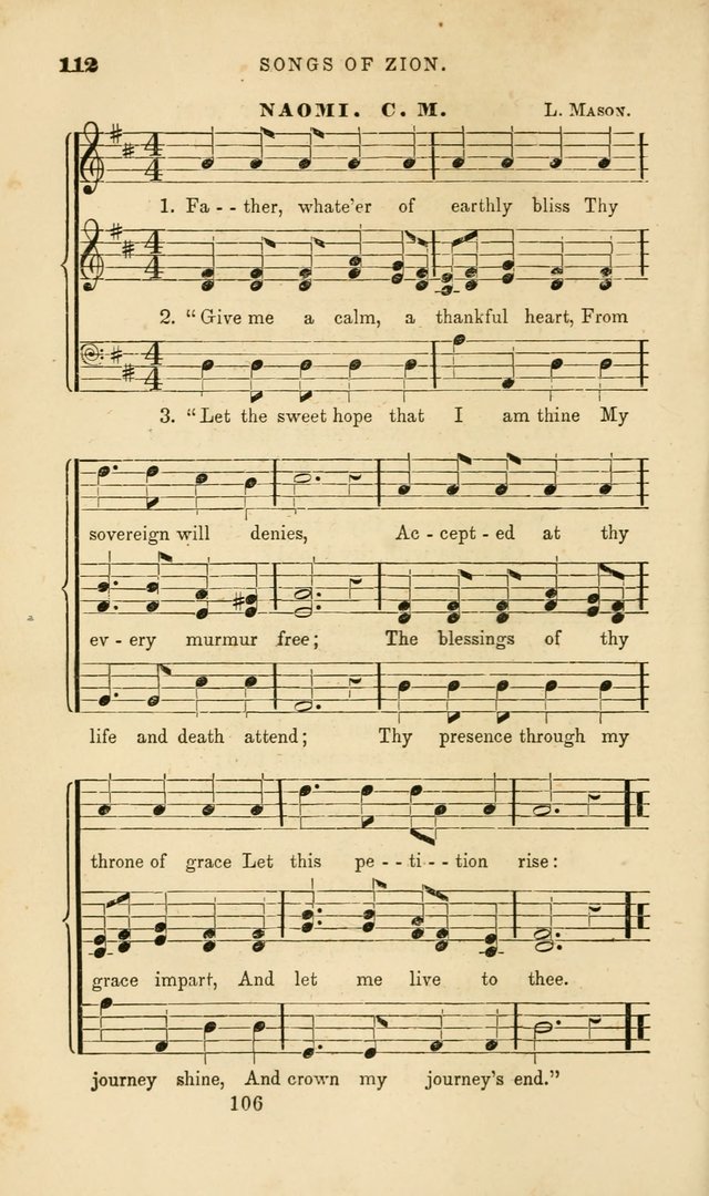 Songs of Zion: a manual of the best and most popular hymns and tunes, for social and private devotion page 113