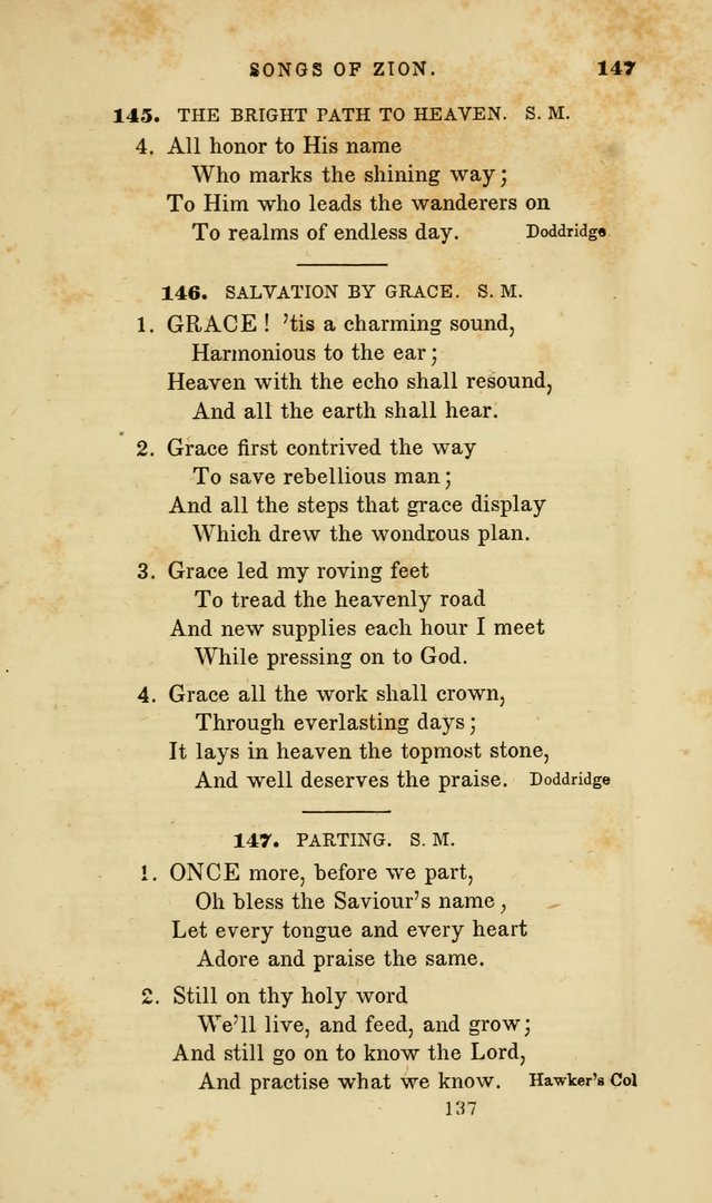 Songs of Zion: a manual of the best and most popular hymns and tunes, for social and private devotion page 144