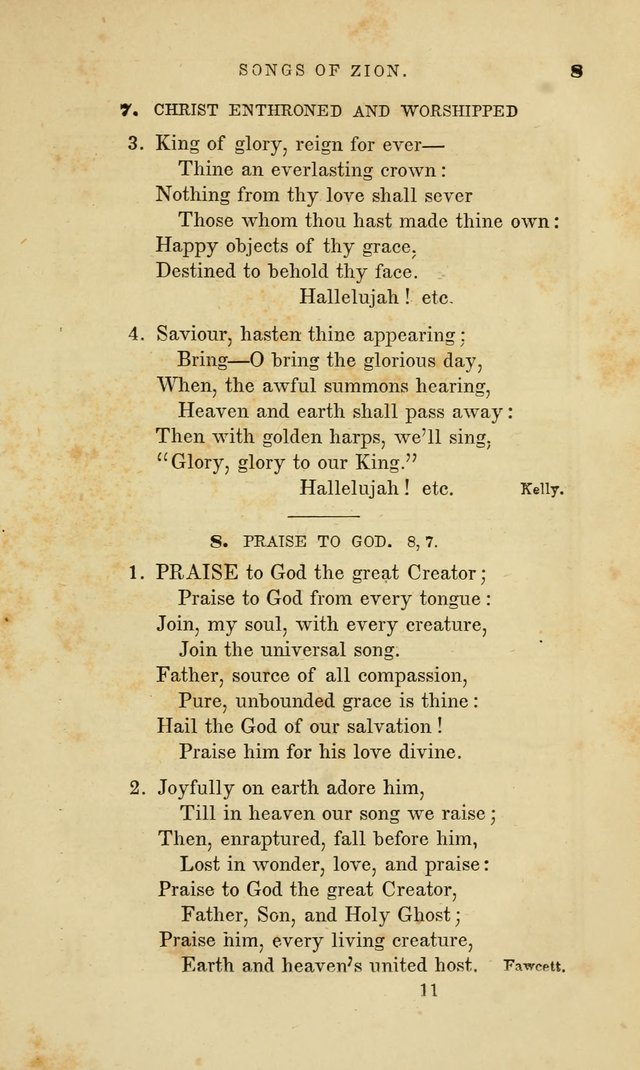 Songs of Zion: a manual of the best and most popular hymns and tunes, for social and private devotion page 18