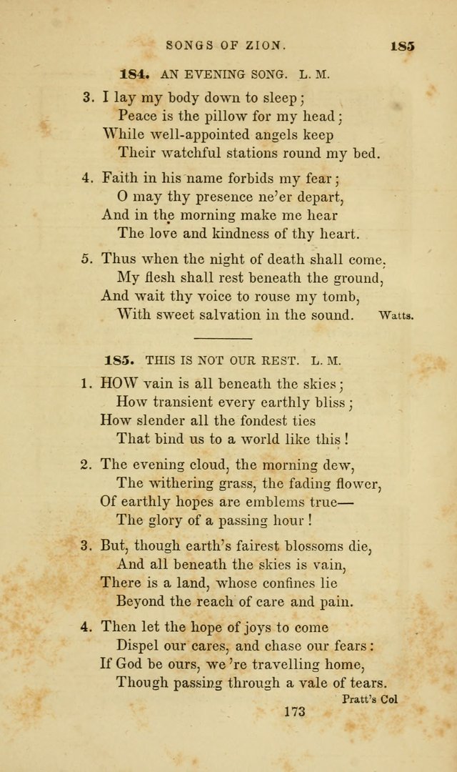 Songs of Zion: a manual of the best and most popular hymns and tunes, for social and private devotion page 180