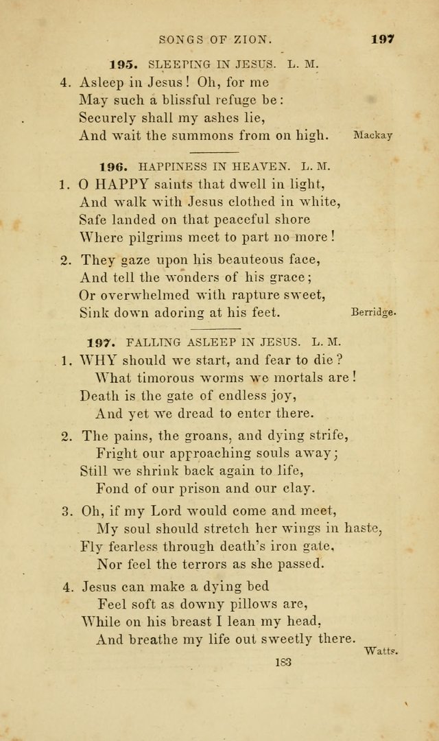 Songs of Zion: a manual of the best and most popular hymns and tunes, for social and private devotion page 190