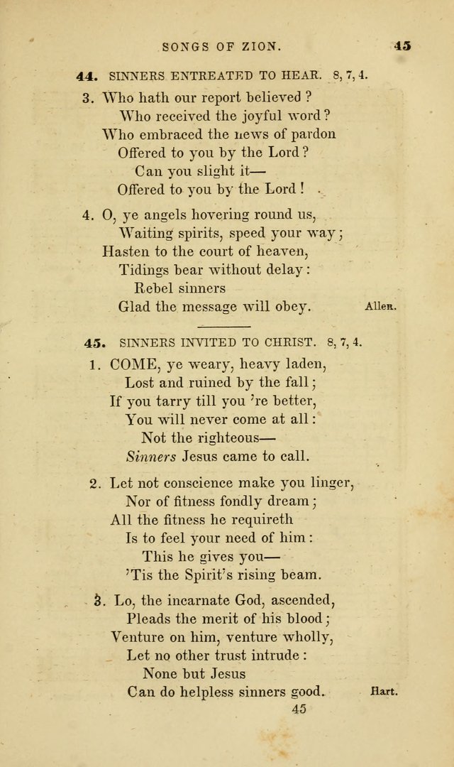 Songs of Zion: a manual of the best and most popular hymns and tunes, for social and private devotion page 52