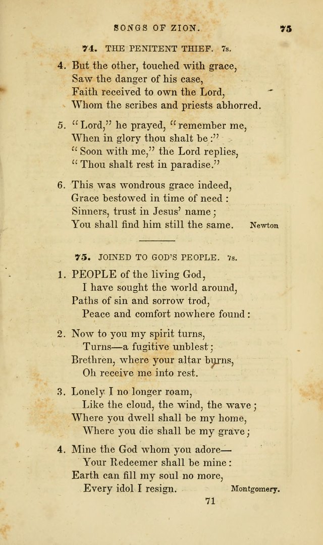 Songs of Zion: a manual of the best and most popular hymns and tunes, for social and private devotion page 78