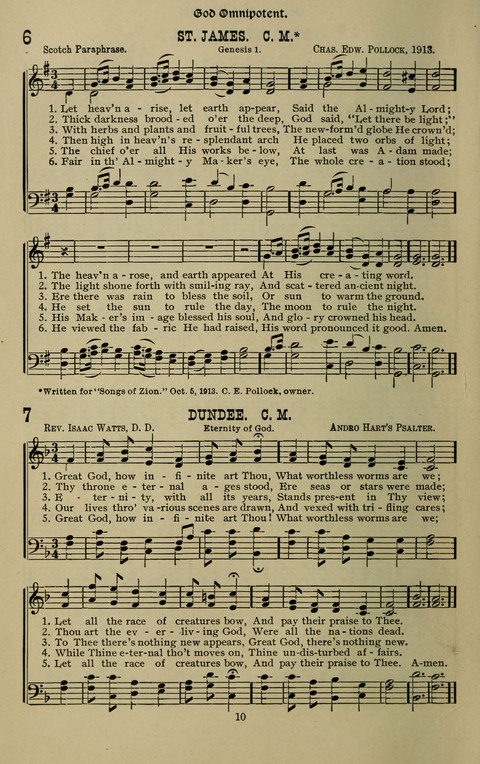 The Songs of Zion: the new official hymnal of the Cumberland Presbyterian Church page 10