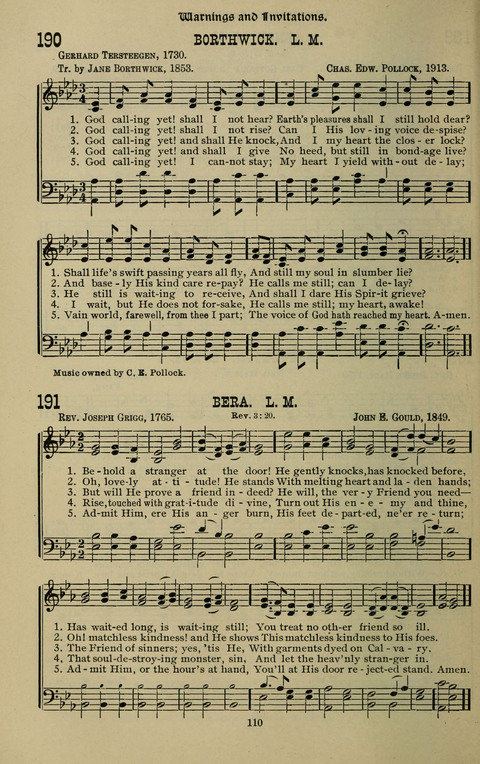 The Songs of Zion: the new official hymnal of the Cumberland Presbyterian Church page 110