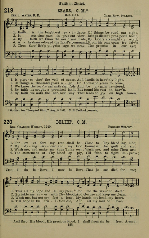 The Songs of Zion: the new official hymnal of the Cumberland Presbyterian Church page 125