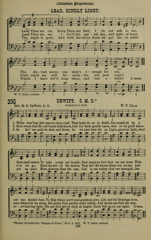 The Songs of Zion: the new official hymnal of the Cumberland Presbyterian Church page 167