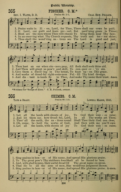 The Songs of Zion: the new official hymnal of the Cumberland Presbyterian Church page 206