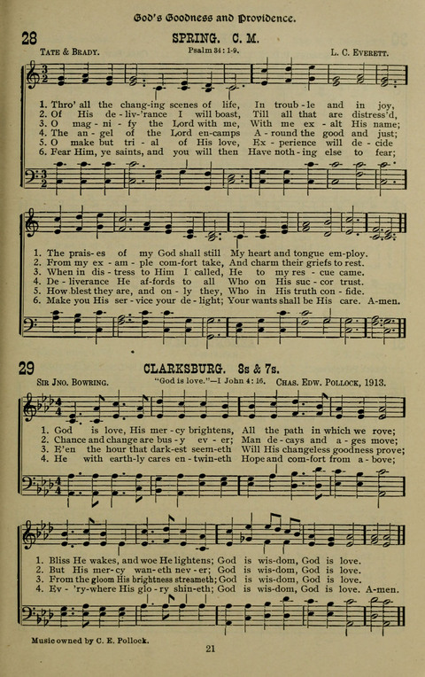 The Songs of Zion: the new official hymnal of the Cumberland Presbyterian Church page 21