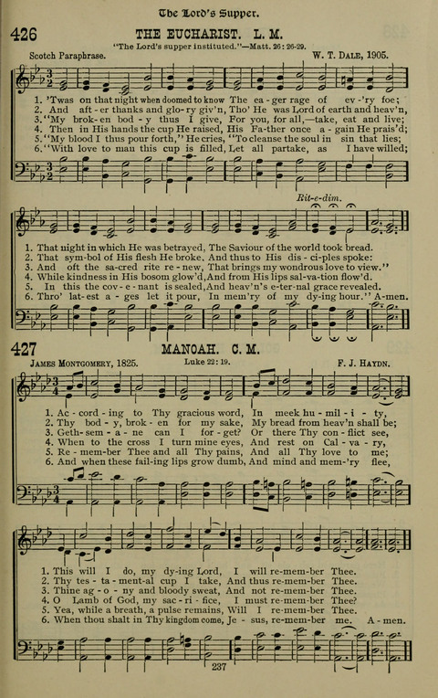 The Songs of Zion: the new official hymnal of the Cumberland Presbyterian Church page 237