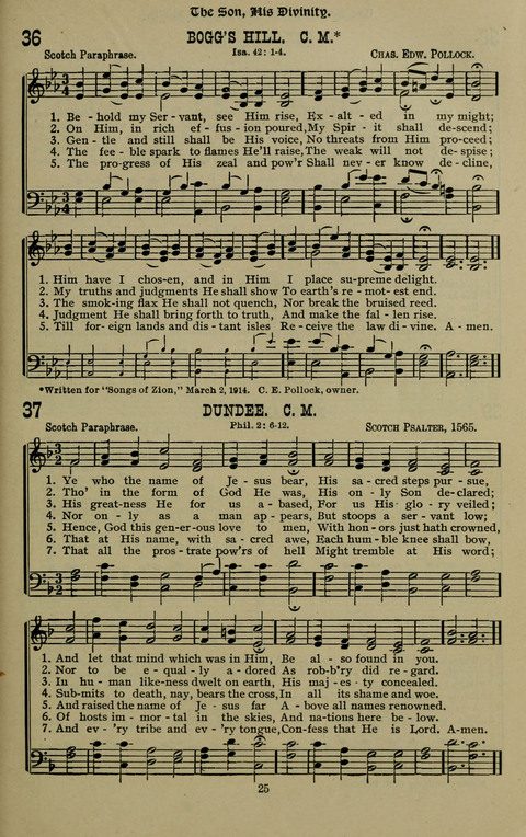 The Songs of Zion: the new official hymnal of the Cumberland Presbyterian Church page 25