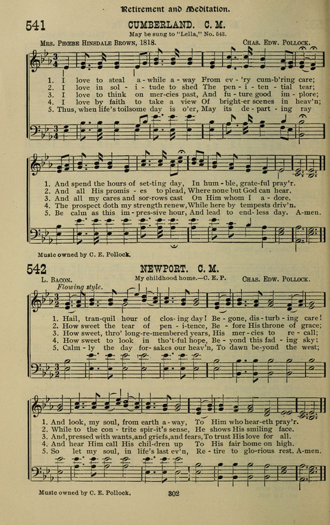 The Songs of Zion: the new official hymnal of the Cumberland Presbyterian Church page 302