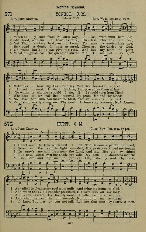 The Songs of Zion: the new official hymnal of the Cumberland Presbyterian Church page 317