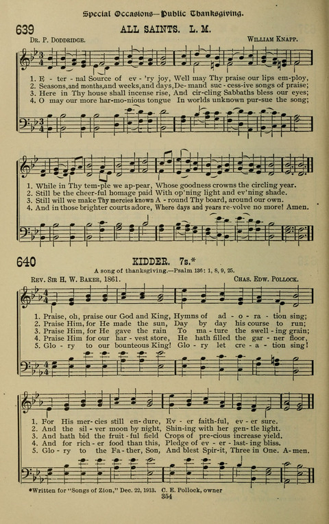 The Songs of Zion: the new official hymnal of the Cumberland Presbyterian Church page 354