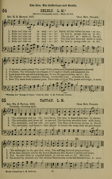 The Songs of Zion: the new official hymnal of the Cumberland Presbyterian Church page 41