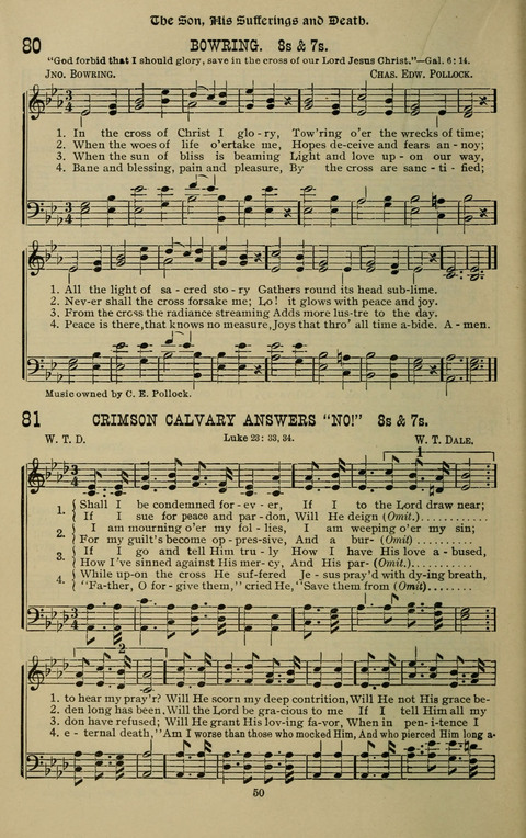 The Songs of Zion: the new official hymnal of the Cumberland Presbyterian Church page 50