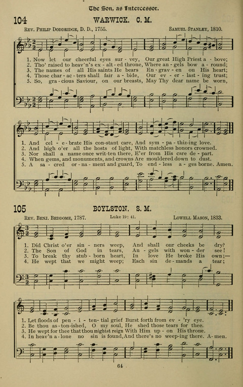 The Songs of Zion: the new official hymnal of the Cumberland Presbyterian Church page 64