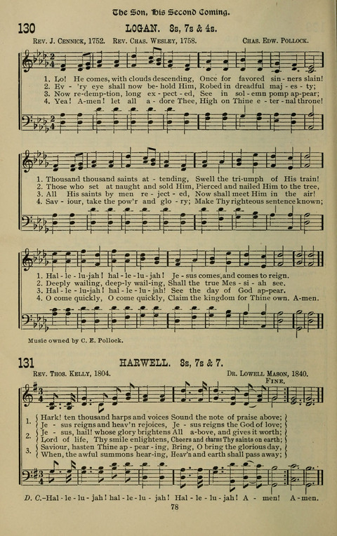 The Songs of Zion: the new official hymnal of the Cumberland Presbyterian Church page 78