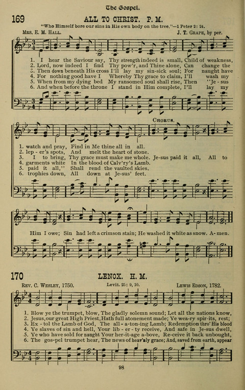 The Songs of Zion: the new official hymnal of the Cumberland Presbyterian Church page 98