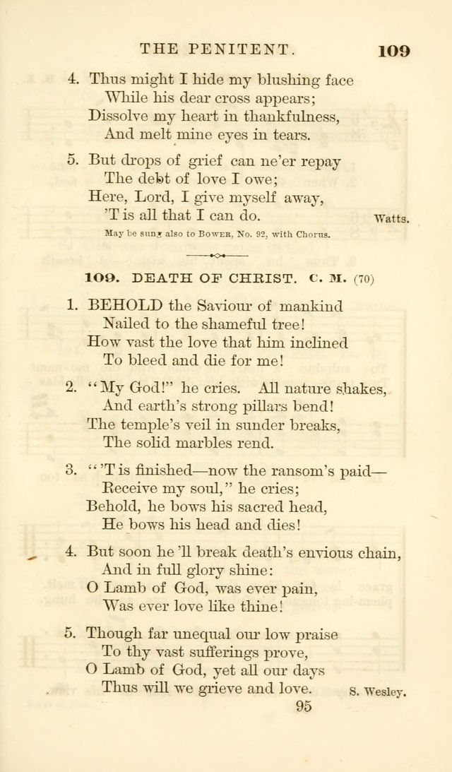 Songs of Zion Enlarged: a manual of the best and most popular hymns and tunes, for social and private devotion page 102