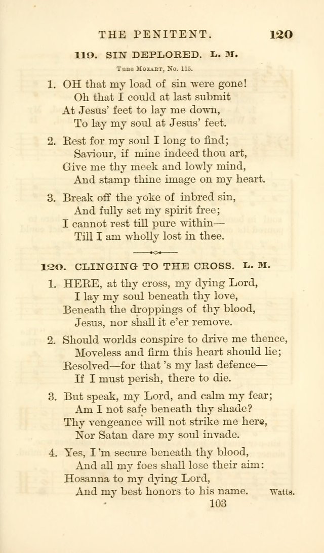 Songs of Zion Enlarged: a manual of the best and most popular hymns and tunes, for social and private devotion page 110