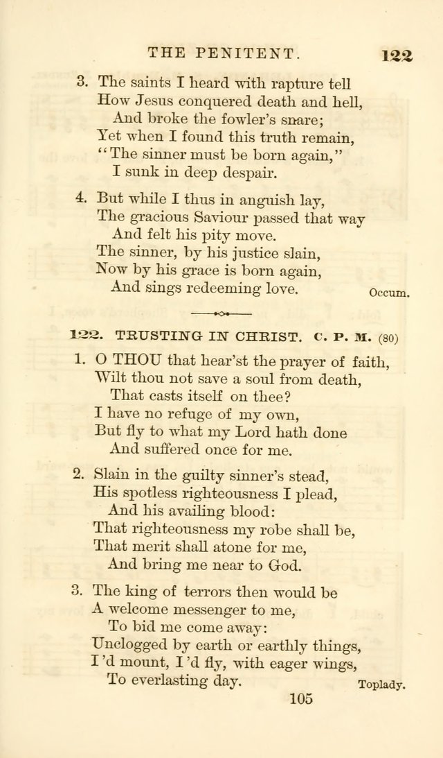 Songs of Zion Enlarged: a manual of the best and most popular hymns and tunes, for social and private devotion page 112