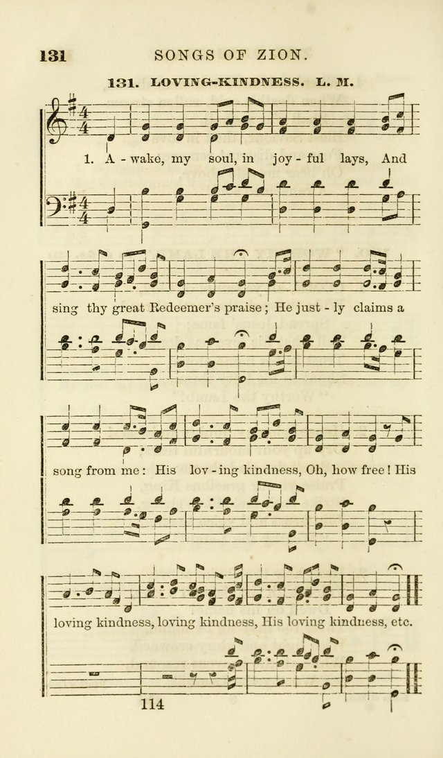 Songs of Zion Enlarged: a manual of the best and most popular hymns and tunes, for social and private devotion page 121