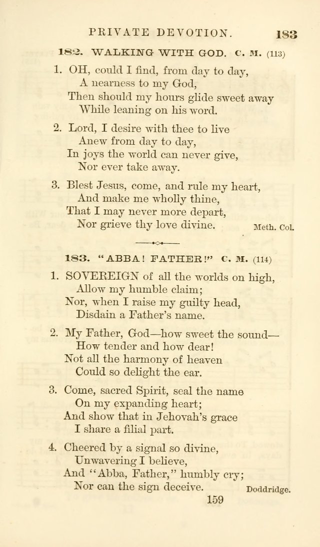 Songs of Zion Enlarged: a manual of the best and most popular hymns and tunes, for social and private devotion page 166