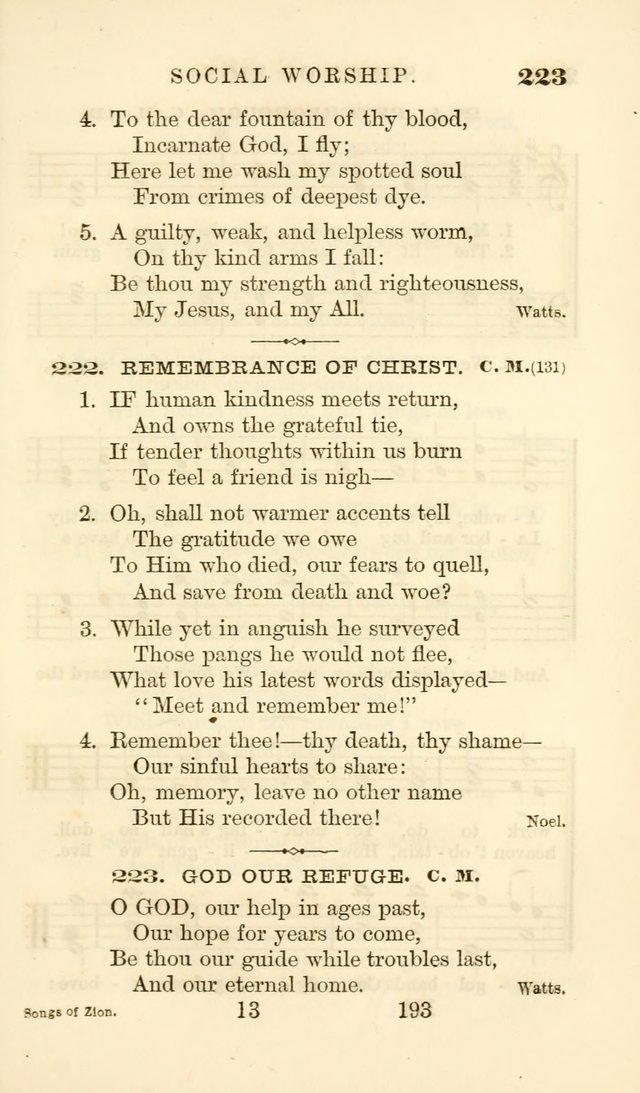 Songs of Zion Enlarged: a manual of the best and most popular hymns and tunes, for social and private devotion page 202