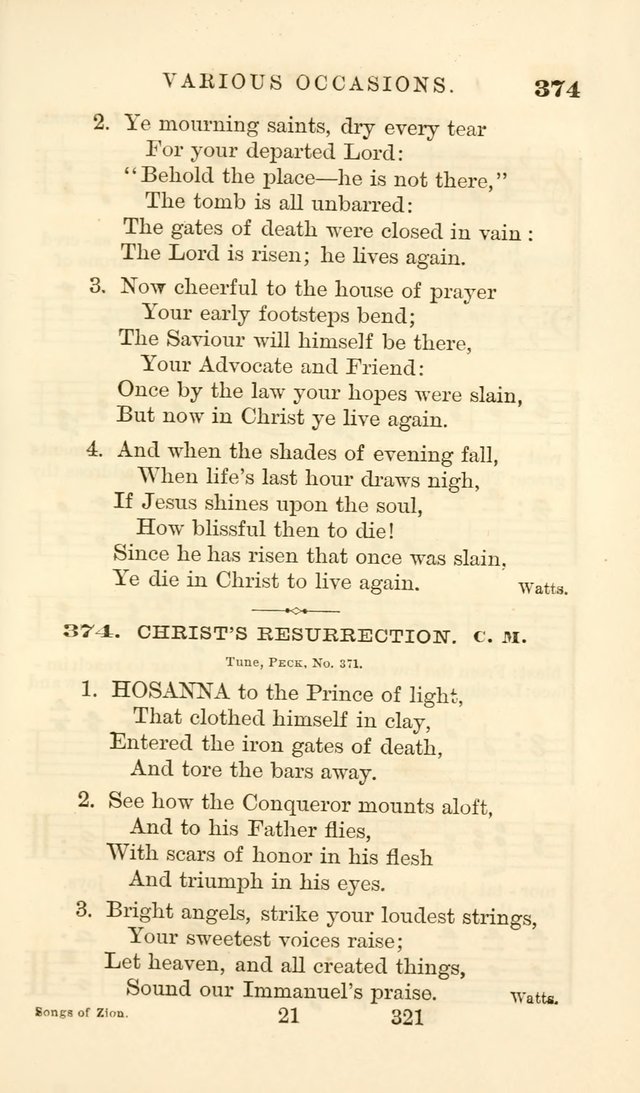 Songs of Zion Enlarged: a manual of the best and most popular hymns and tunes, for social and private devotion page 330