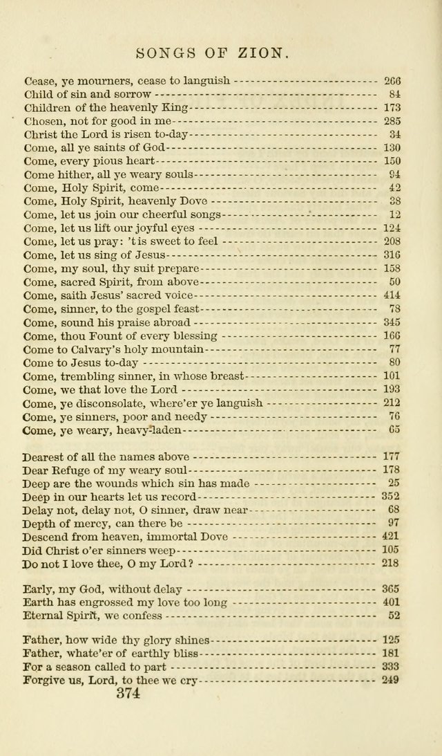 Songs of Zion Enlarged: a manual of the best and most popular hymns and tunes, for social and private devotion page 383