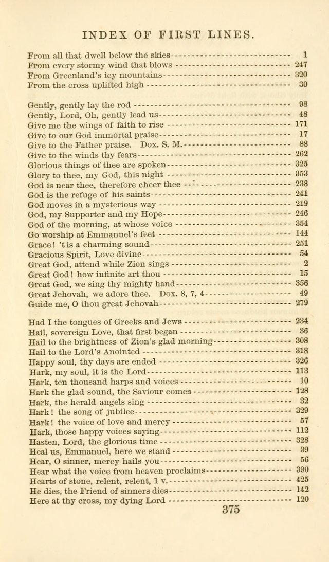 Songs of Zion Enlarged: a manual of the best and most popular hymns and tunes, for social and private devotion page 384