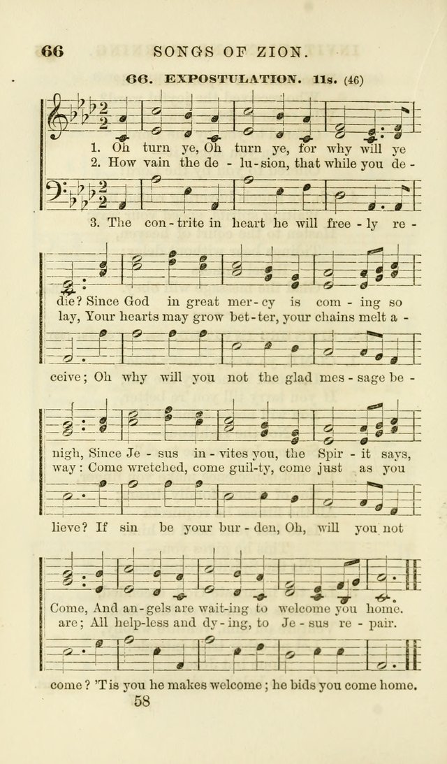 Songs of Zion Enlarged: a manual of the best and most popular hymns and tunes, for social and private devotion page 65