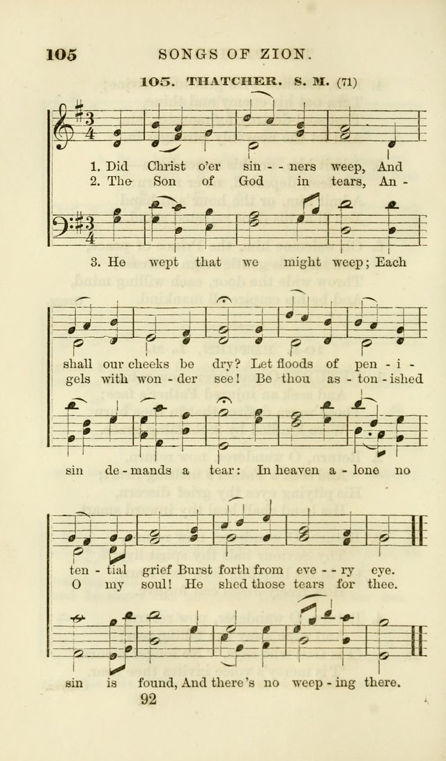 Songs of Zion Enlarged: a manual of the best and most popular hymns and tunes, for social and private devotion page 99