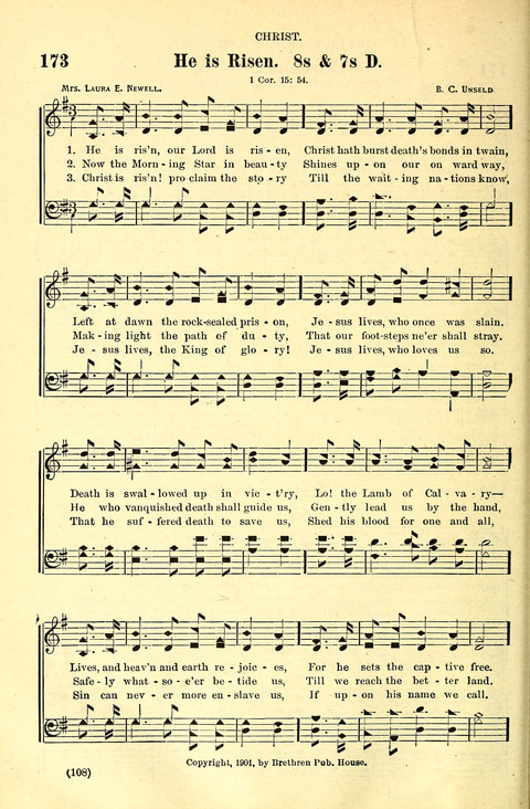 The Brethren Hymnal: A Collection of Psalms, Hymns and Spiritual Songs suited for Song Service in Christian Worship, for Church Service, Social Meetings and Sunday Schools page 104