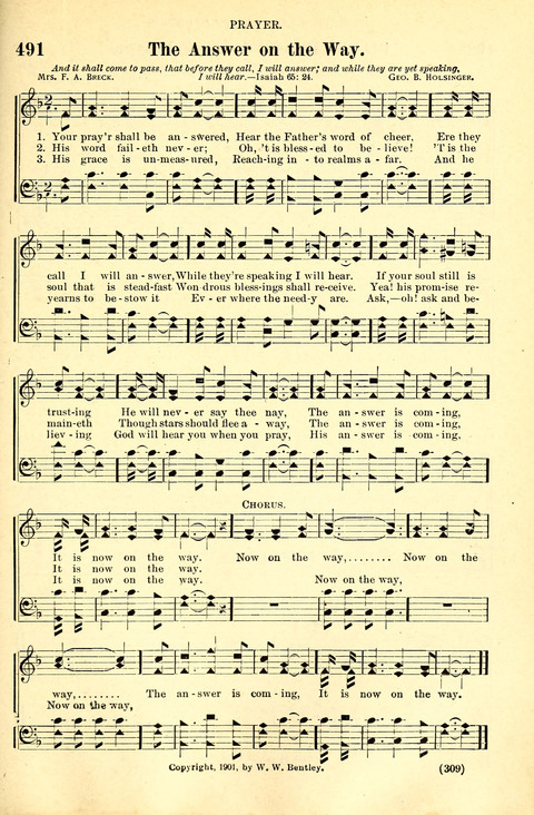 The Brethren Hymnal: A Collection of Psalms, Hymns and Spiritual Songs suited for Song Service in Christian Worship, for Church Service, Social Meetings and Sunday Schools page 307