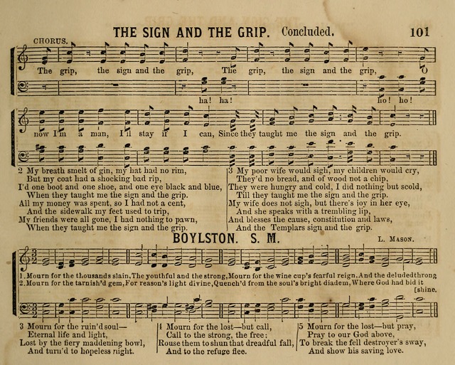 Temperance Chimes: comprising a great variety of new music, glees, songs, and hymns, designed for the use of temperance meeting and organizations, glee clubs, bands of hope, and the home circle page 101